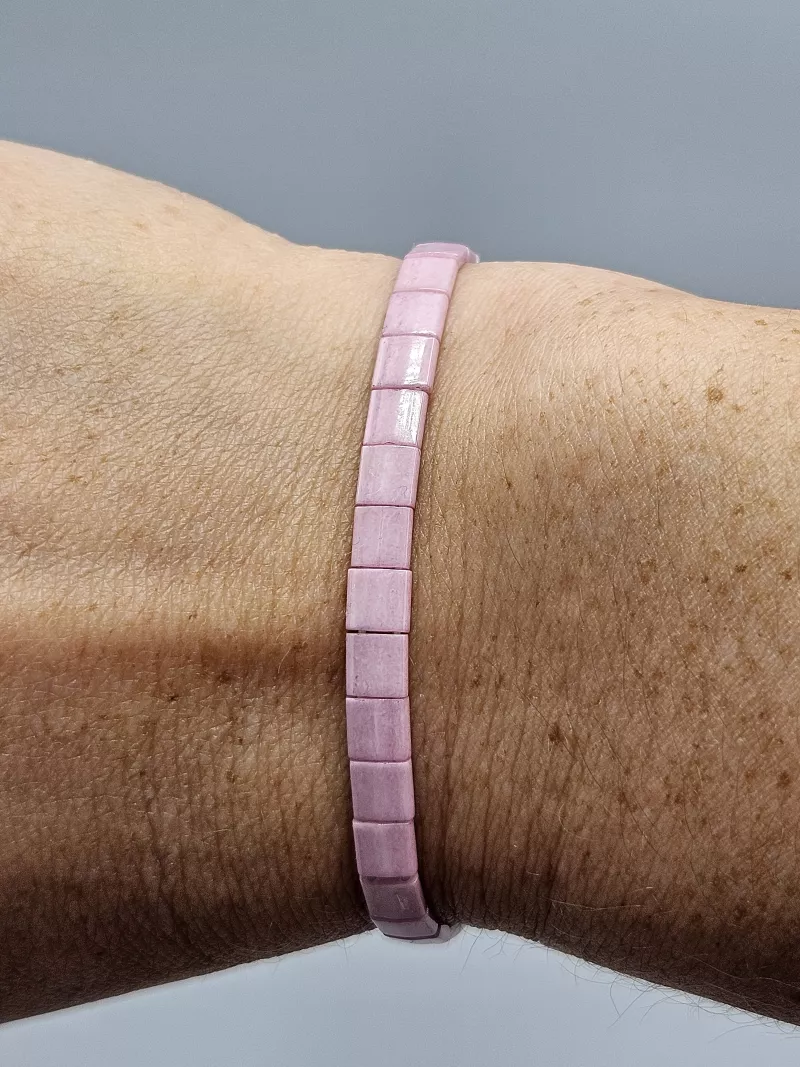 Miyuki Tila náramek - odstín růžová 16 cm