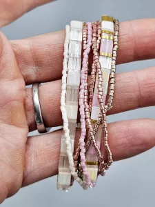 Miyuki Tila náramek - odstín růžová 17 cm