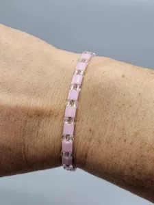 Miyuki Tila náramek - odstín růžovo čirá 16,5 cm