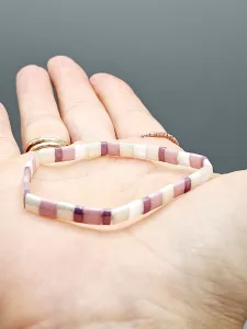 Miyuki Tila náramek - odstín růžovo fialová 16,3 cm