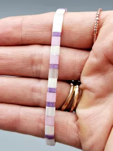 Miyuki Tila náramek - odstín růžovo fialová 16,3 cm