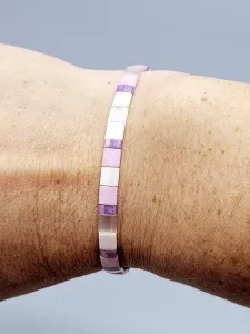 Miyuki Tila náramek - odstín růžovo fialová 16,3 cm