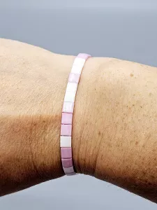 Miyuki Tila náramek - odstín smetanovo růžová 16 cm 