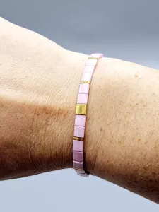 Miyuki Tila náramek - odstín zlato růžová 16,8 cm