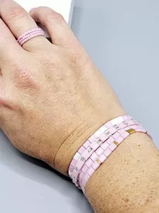 Miyuki Tila náramek - odstín zlato růžová 16,8 cm