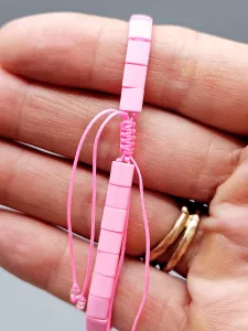 Miyuki Tila náramek shamballa - odstín růžová - pink 16,2 - 19 cm
