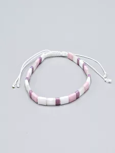 Miyuki Tila náramek shamballa - odstín růžovo fialová 14 - 16 cm