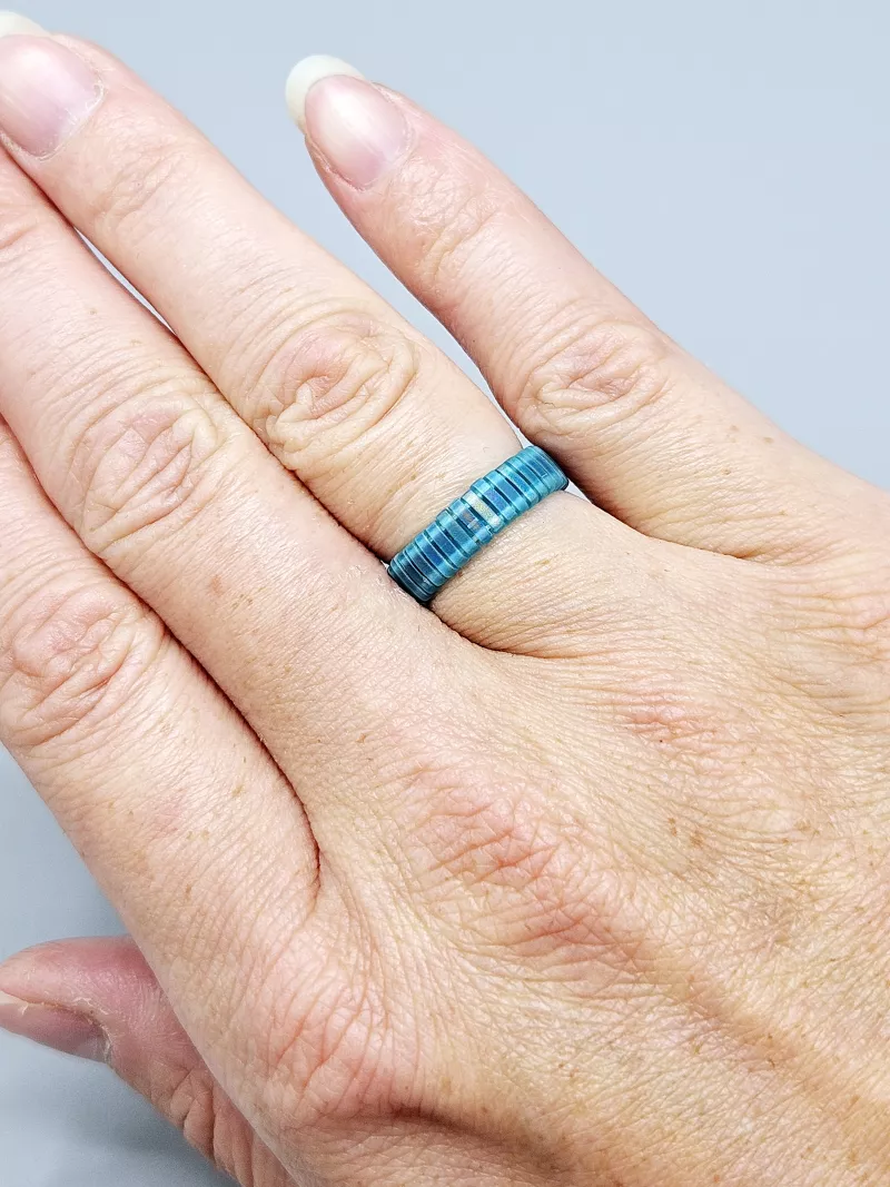 Miyuki Tila prsten - odstín matná tyrkysová AB