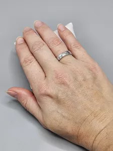 Miyuki Tila prsten - odstín stříbrná lesklá | cca 5,2 cm (51 - 52 - 53), cca 5,4 cm (53 - 54 - 55), cca 5,7 cm (56 - 57 - 58)