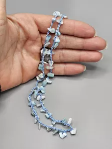 Náhrdelník Larimar na hedvábných nitích