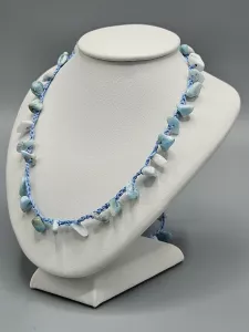Náhrdelník Larimar na hedvábných nitích