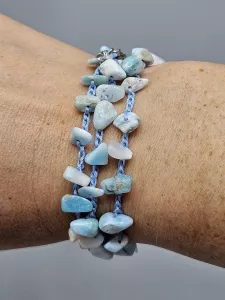 Náhrdelník Larimar na hedvábných nitích