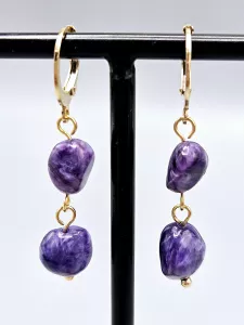 Náušnice Čaroit tromlík ve zlatém provedení