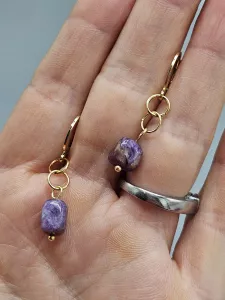 Náušnice Čaroit tromlík ve zlatém provedení - kruhy