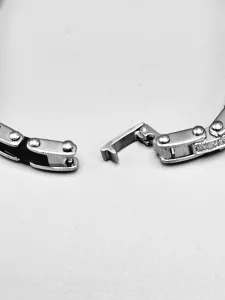 Ocelový náramek - Černá keramika