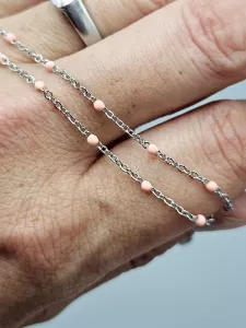 Ocelový náramek na nohu s meruňkovými korálky