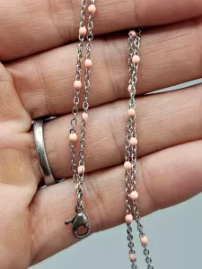 Ocelový náramek na nohu s meruňkovými korálky