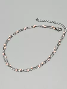 Ocelový náramek na nohu s meruňkovými korálky