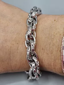 Ocelový náramek Velká oka stříbrné provedení