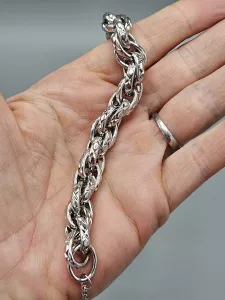 Ocelový náramek Velká oka stříbrné provedení