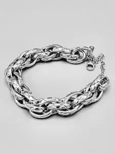 Ocelový náramek Velká oka stříbrné provedení