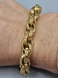 Ocelový náramek Velká oka zlaté provedení