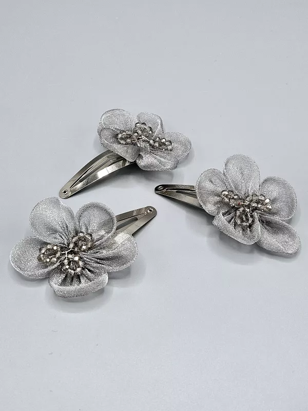 Prolamovací sponka šedý květ