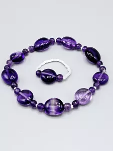 Prsten Ametyst AA troml, kuličky a Delica