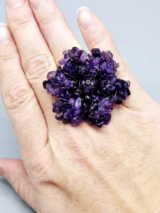 Prsten Ametyst květina