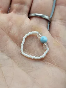 Prsten Larimar a Křišťál a Delica