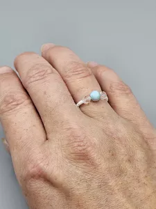 Prsten Larimar a Křišťál a Delica