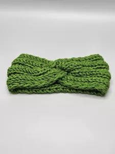 Ručně pletená čelenka zelená 49 - 53 cm