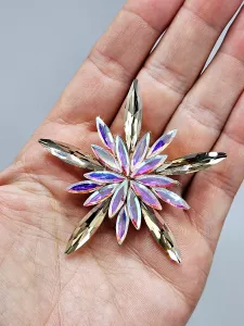 Vánoční vločka duhová - brož 