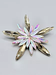 Vánoční vločka duhová - brož