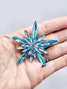 Vánoční vločka modrá - brož