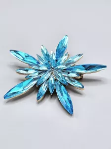 Vánoční vločka modrá - brož