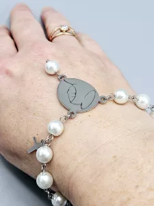 Desátek na ruku - bílé perle 8 mm