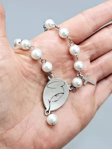 Desátek na ruku - bílé perle 8 mm