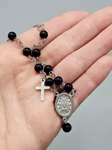 Desátek na ruku - černé perle 6 mm