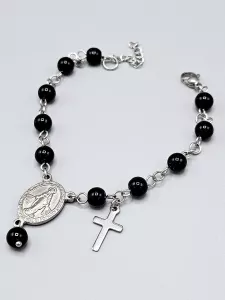 Desátek na ruku - černé perle 6 mm