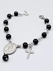 Desátek na ruku - černé perle 6 mm