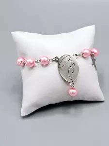 Desátek na ruku - růžové perle 8 mm