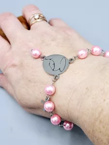 Desátek na ruku - růžové perle 8 mm