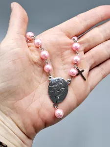 Desátek na ruku - růžové perle 8 mm