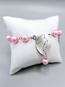 Desátek na ruku - růžové perle 8 mm