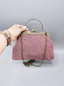 Luxusní kabelka vintage - starorůžová