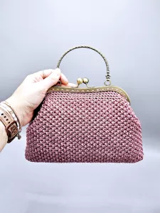 Luxusní kabelka vintage - starorůžová