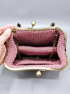 Luxusní kabelka vintage - starorůžová