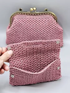 Luxusní kabelka vintage - starorůžová