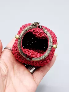 Mini vintage taštička - pěněženka - červená